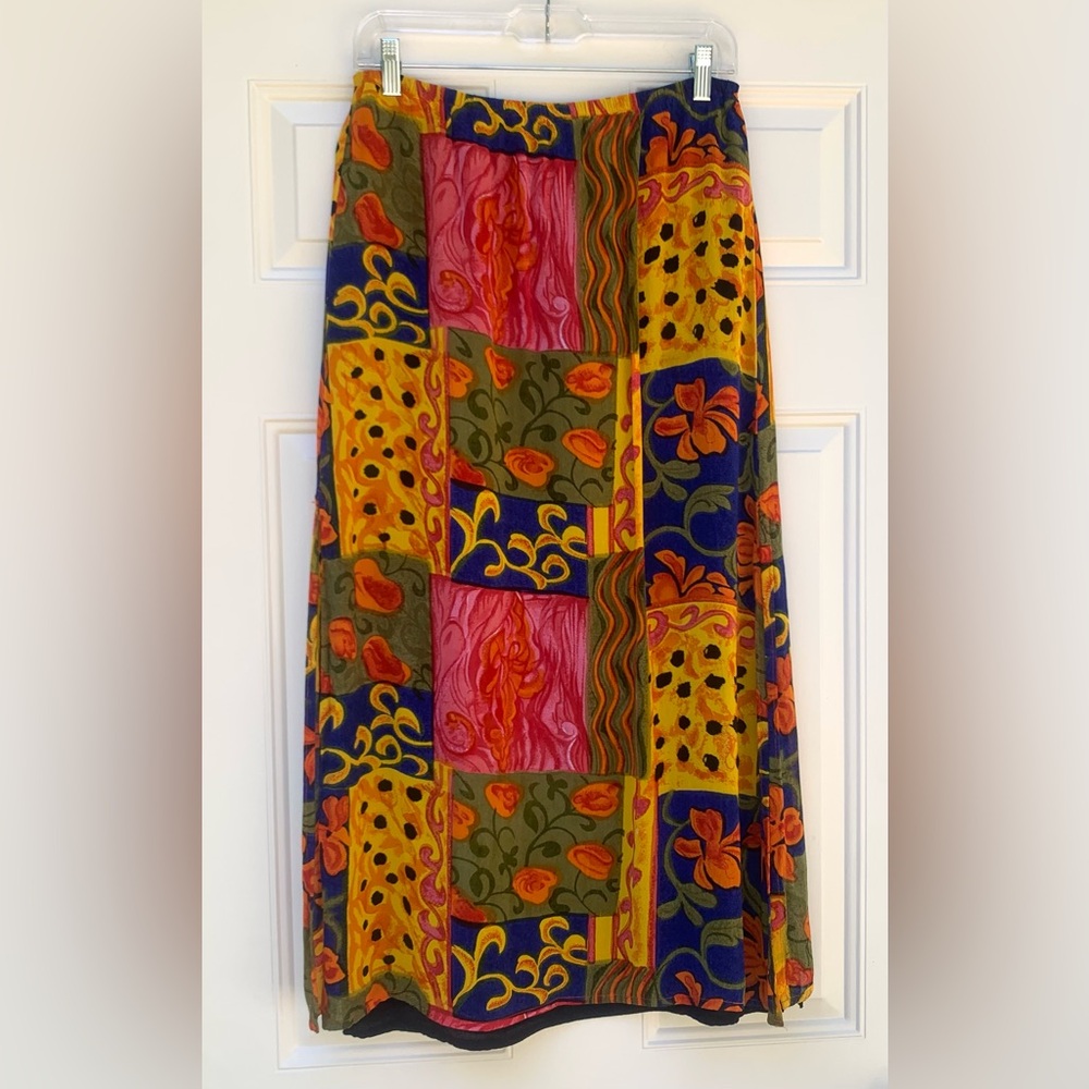 CHICO’S DESIGN Womens Maxi Skirt Size 1 Boho Hippie Festival Gypsy patchwork